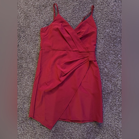SHEIN Red Mini Wrap Dress - Picture 1 of 3